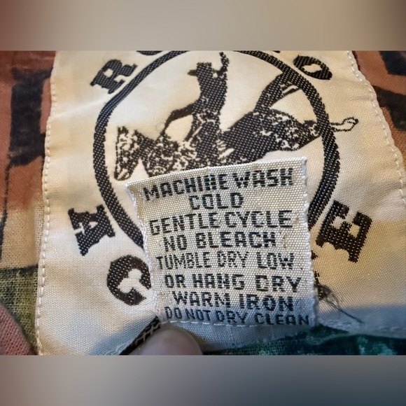 Rodeo Active Shirt Men’s Size L Aztec Retro Rodeo Ranch Western Vintage Cotton - Picture 6 of 12